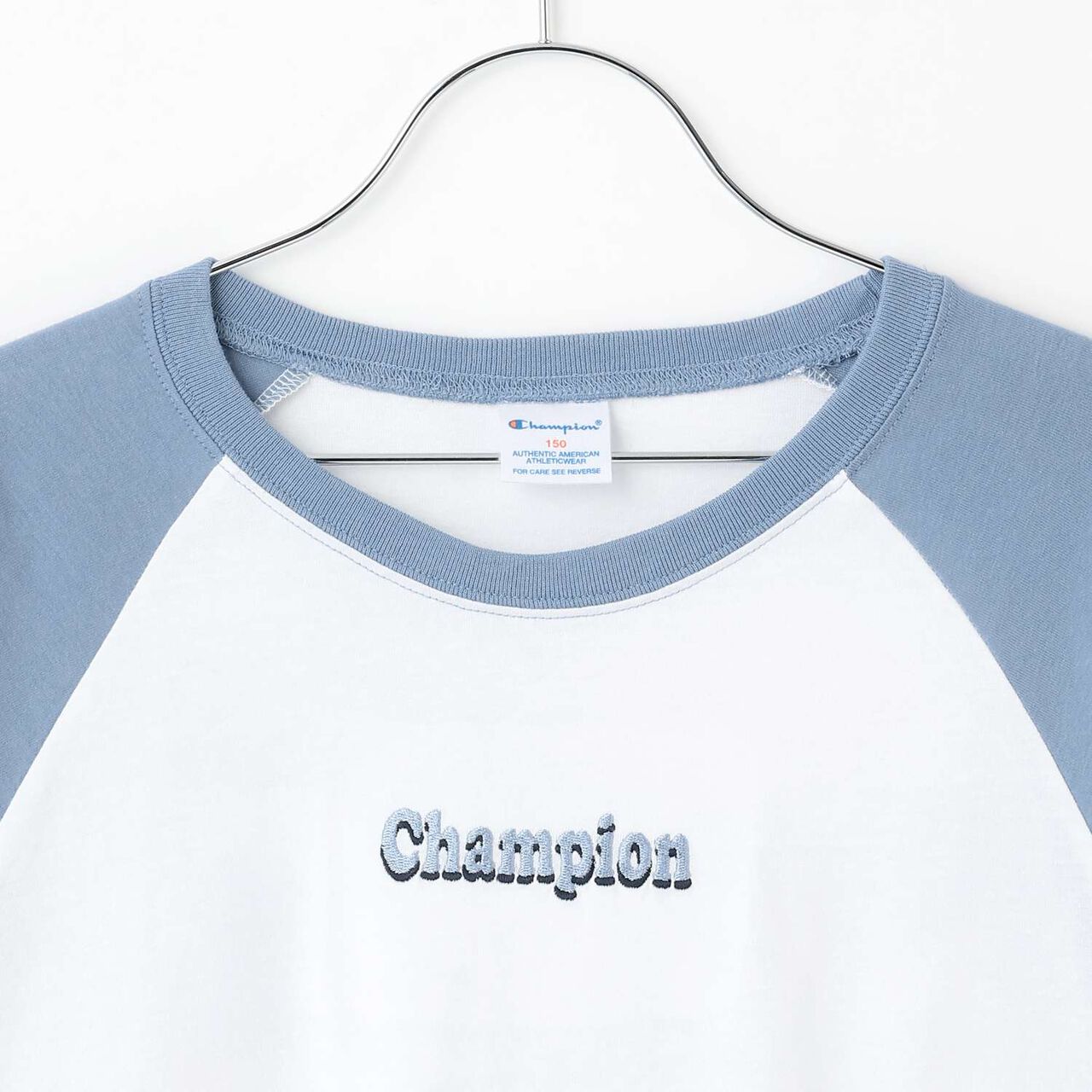 [Champion] 100% Cotton Raglan Long Sleeve T-Shirt,Green, large image number 14