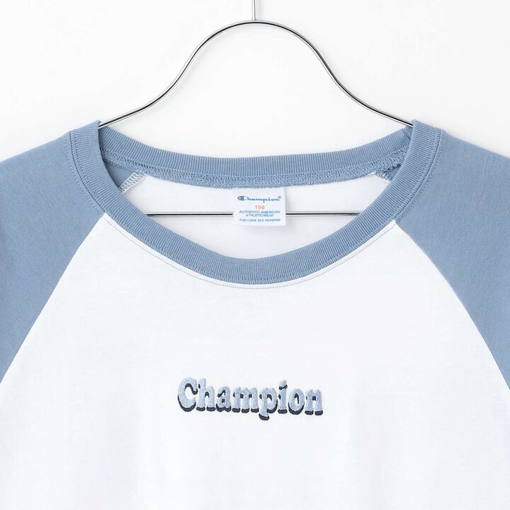 [Champion] 100% Cotton Raglan Long Sleeve T-Shirt,Green, medium image number 14