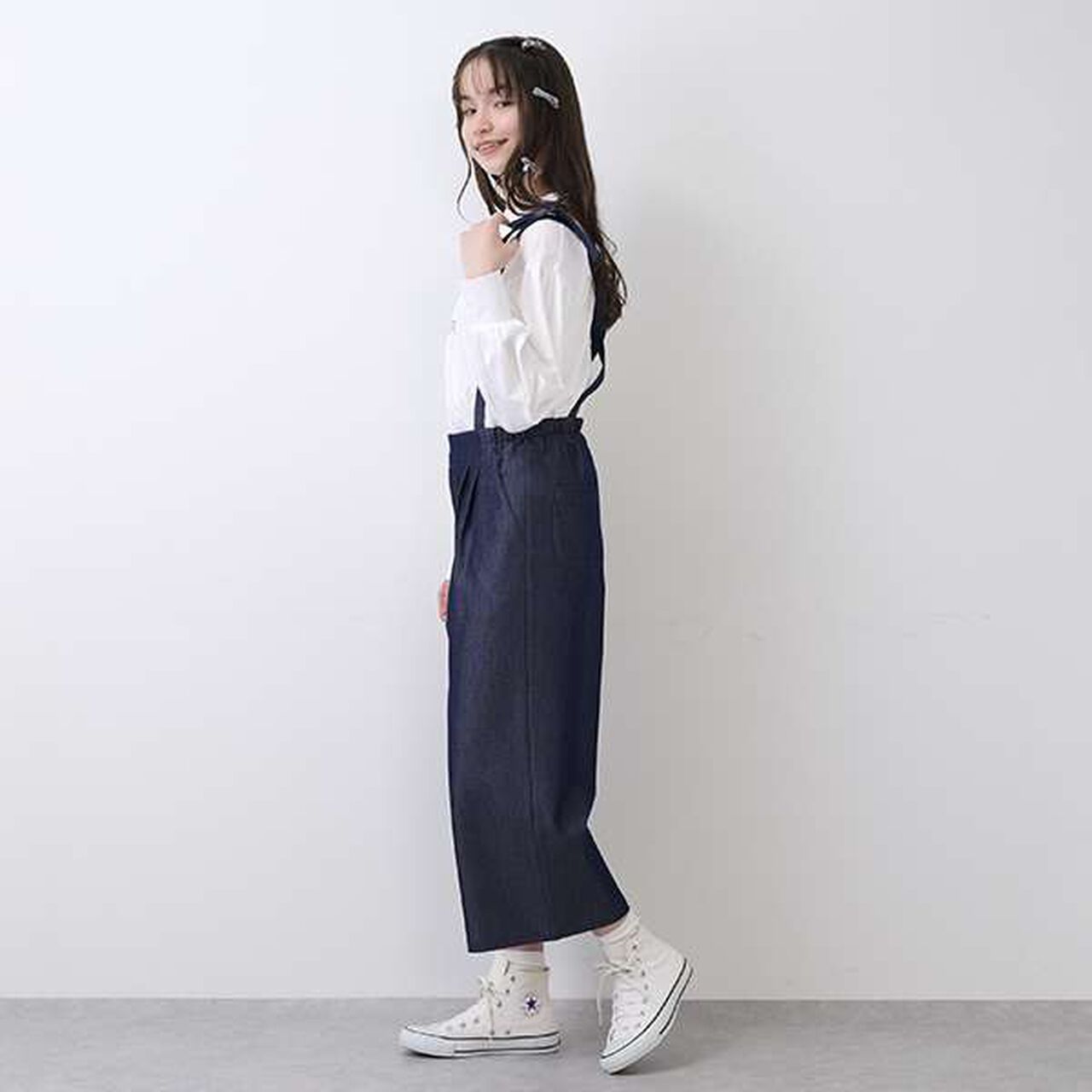 Suspender Wide Pants,Navy, large image number 9