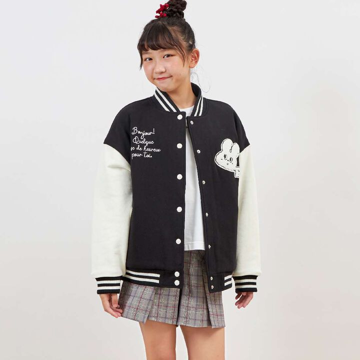 Troislapins Rabbit Patch Varsity Jacket (140-160),Beige, medium image number 12