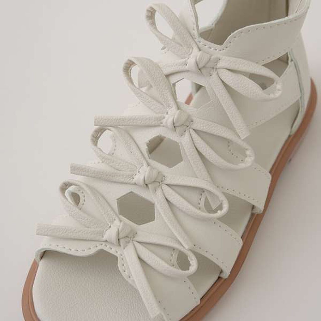 Ribbon Deco Sandals,Black, large image number 3