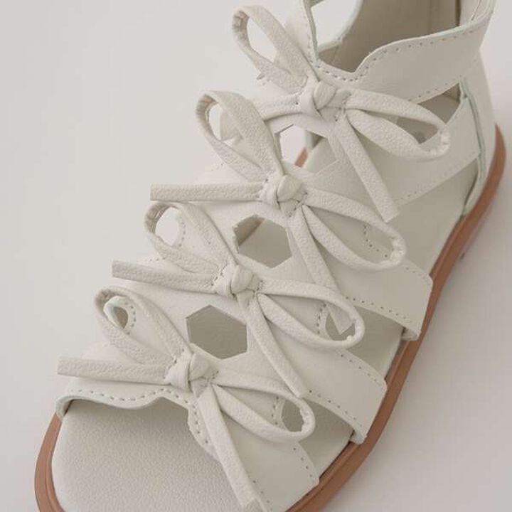 Ribbon Deco Sandals,Black, medium image number 3