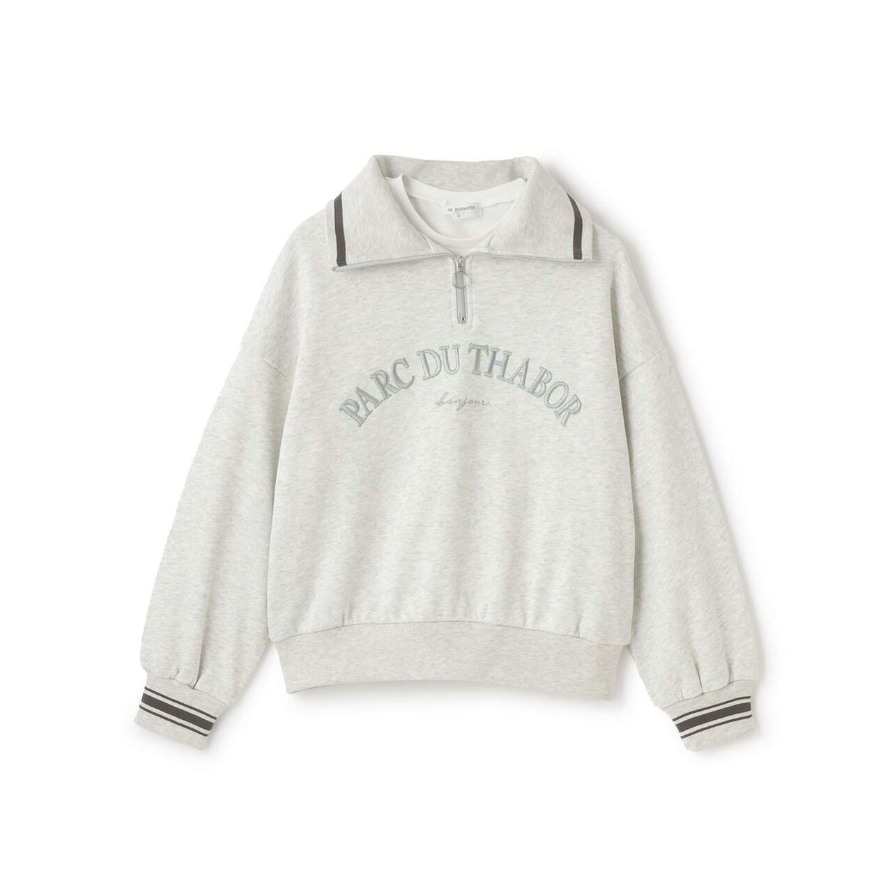 Half ZIP + Long Sleeve T-Shirt Set,Smoke white, large image number 0