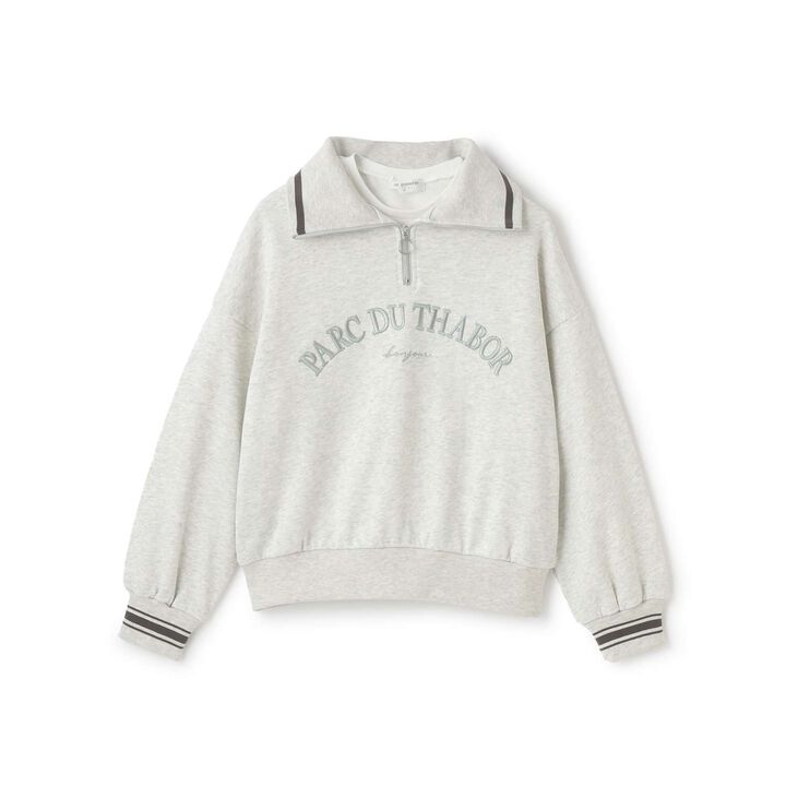 Half ZIP + Long Sleeve T-Shirt Set,Smoke white, medium image number 0