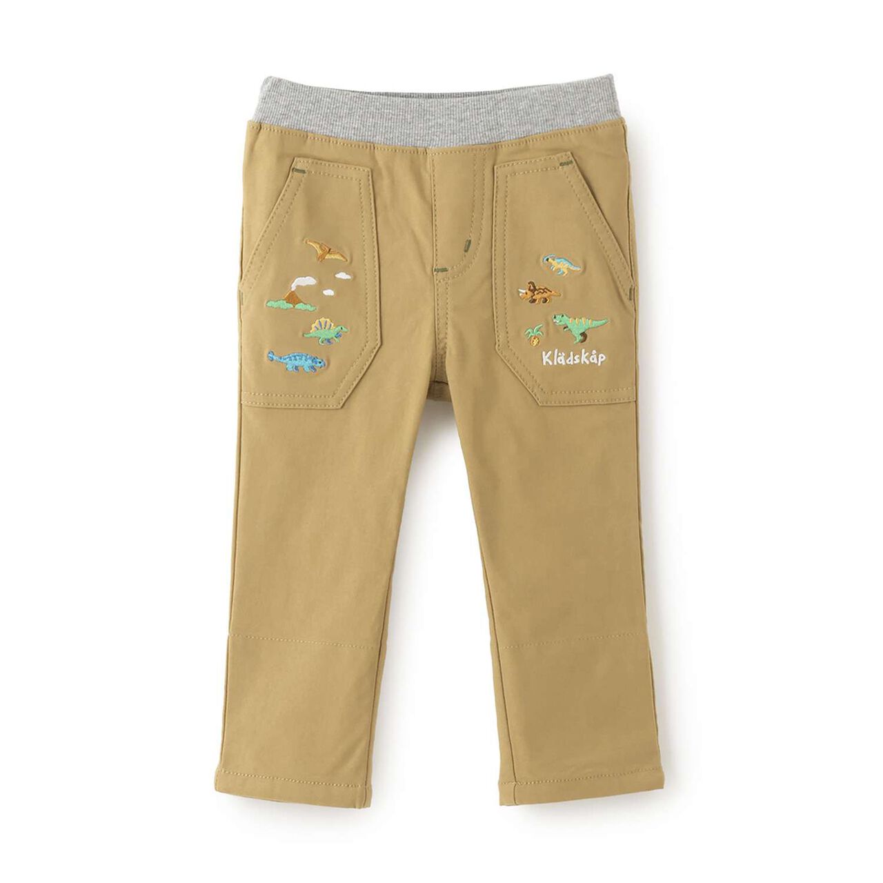Dinosaur Cuffed Long-Length Straight Pants,Beige, large image number 16