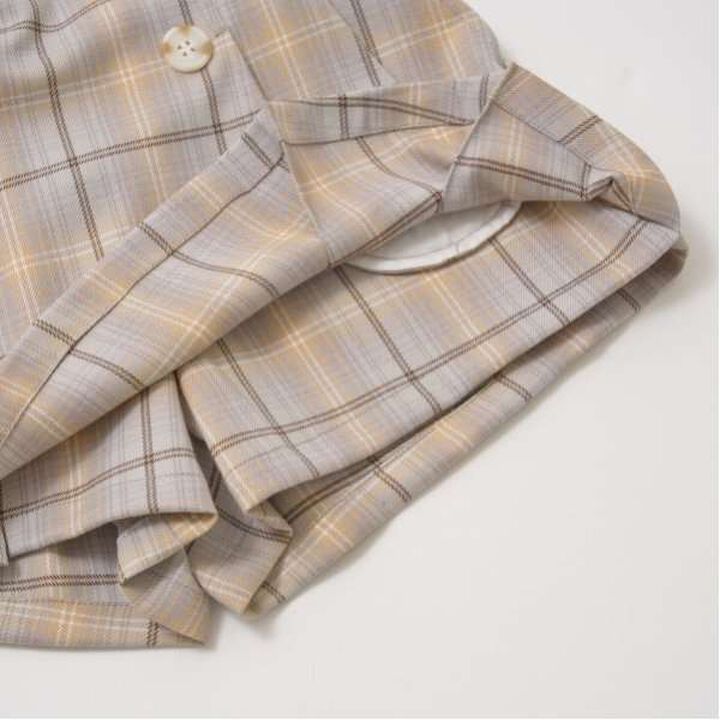 Tuck Pleated Skirt-Pants,Light gray, medium image number 15