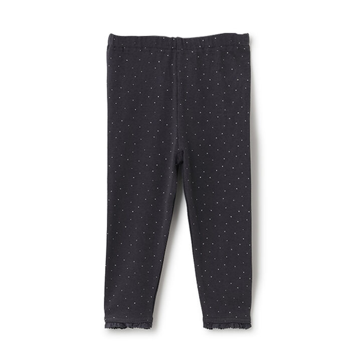 Fluffy and Soft Lace Hem Leggings,Smoke white, medium image number 11