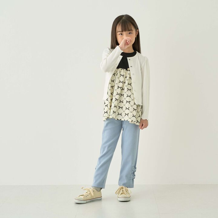 [Mini Length] Heart Button Ribbed Cardigan for Girls [Kids] [Children's Clothing],Blue gray, medium image number 10