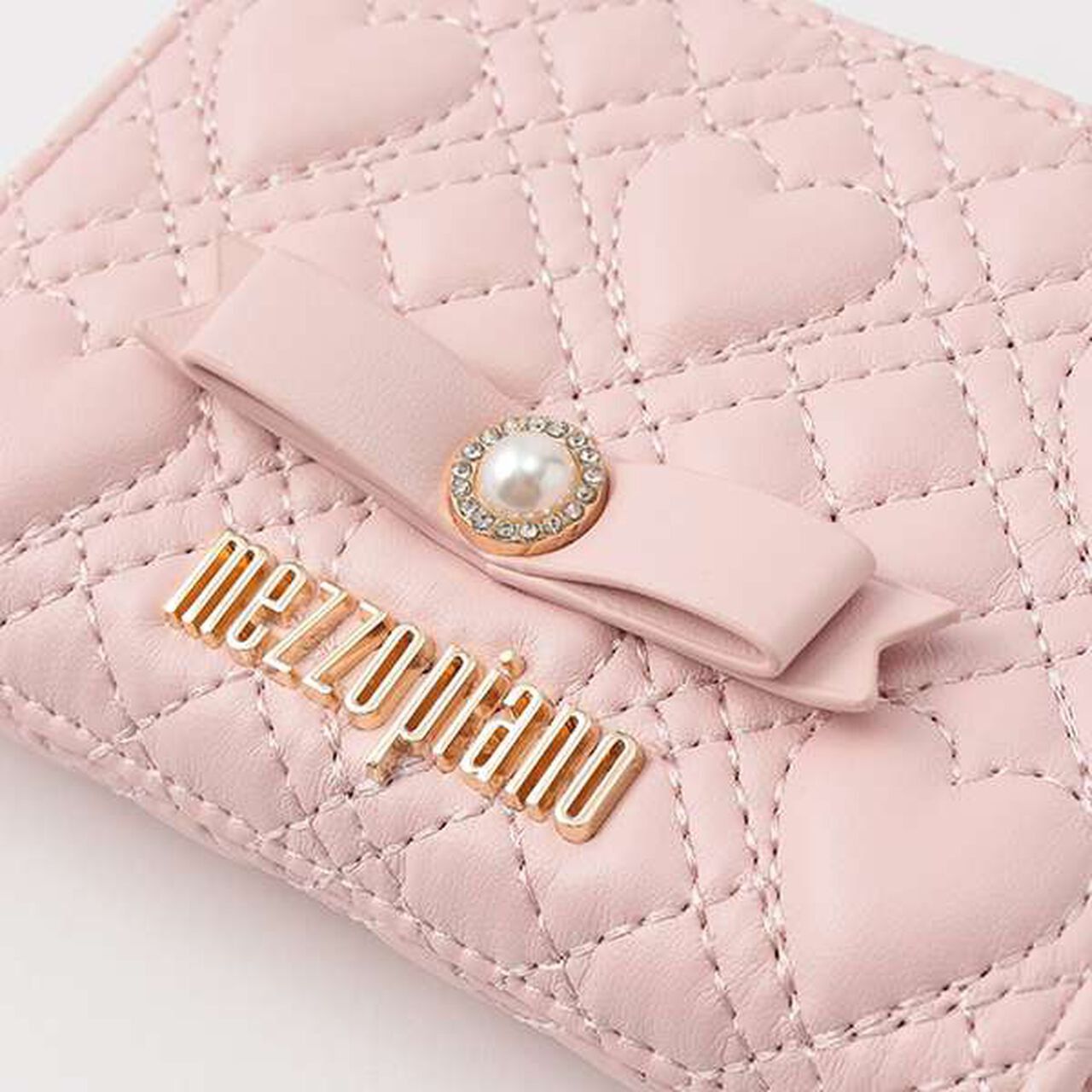 Heart Quilt Frill Wallet,Light pink, large image number 3