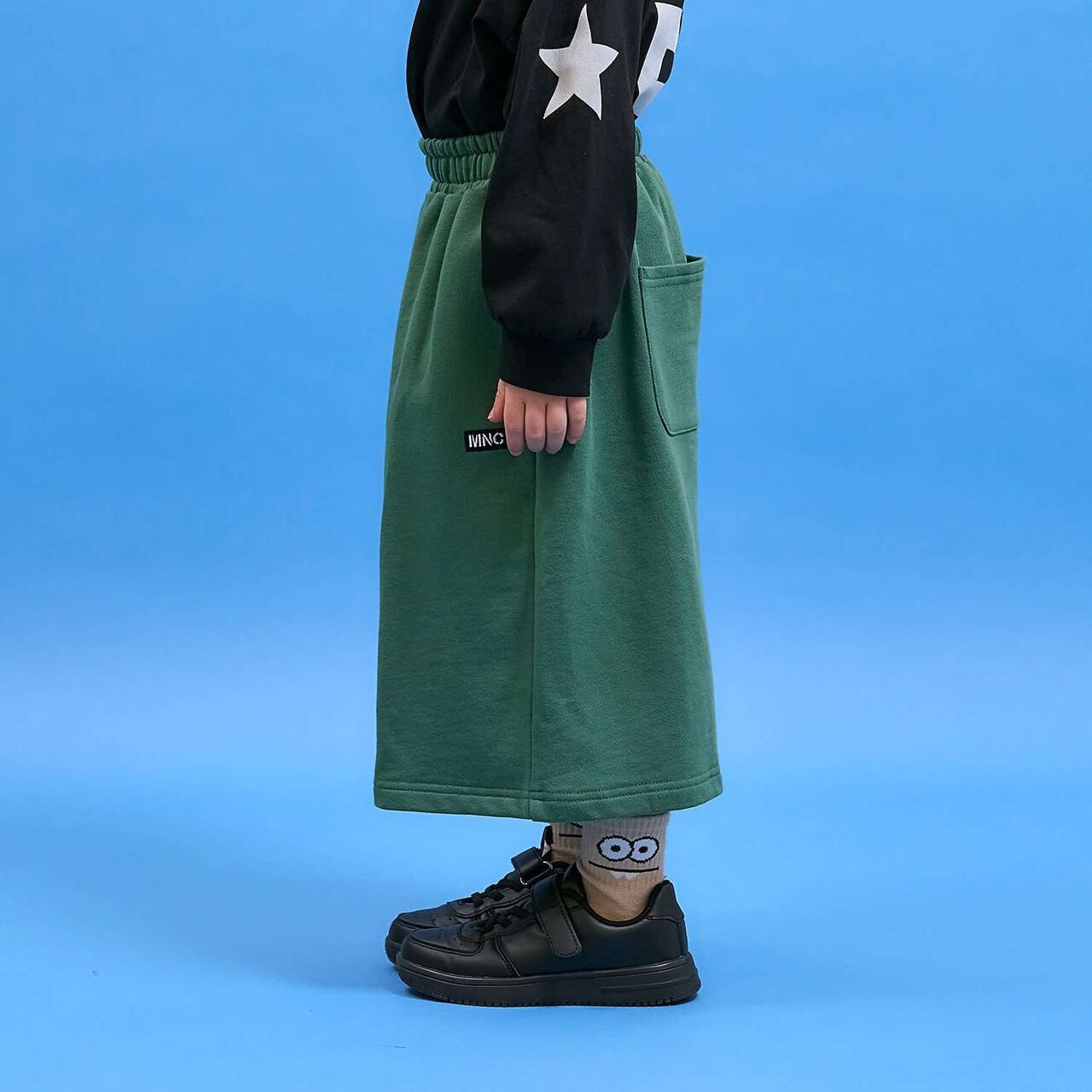 8-Length Wide Sweatpants [MNCM],Black, large image number 14