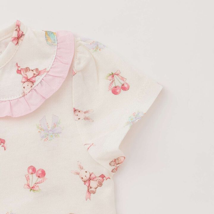 TOYS GIRLS Short-Sleeve Romper [Made in Japan],Pink, medium image number 3