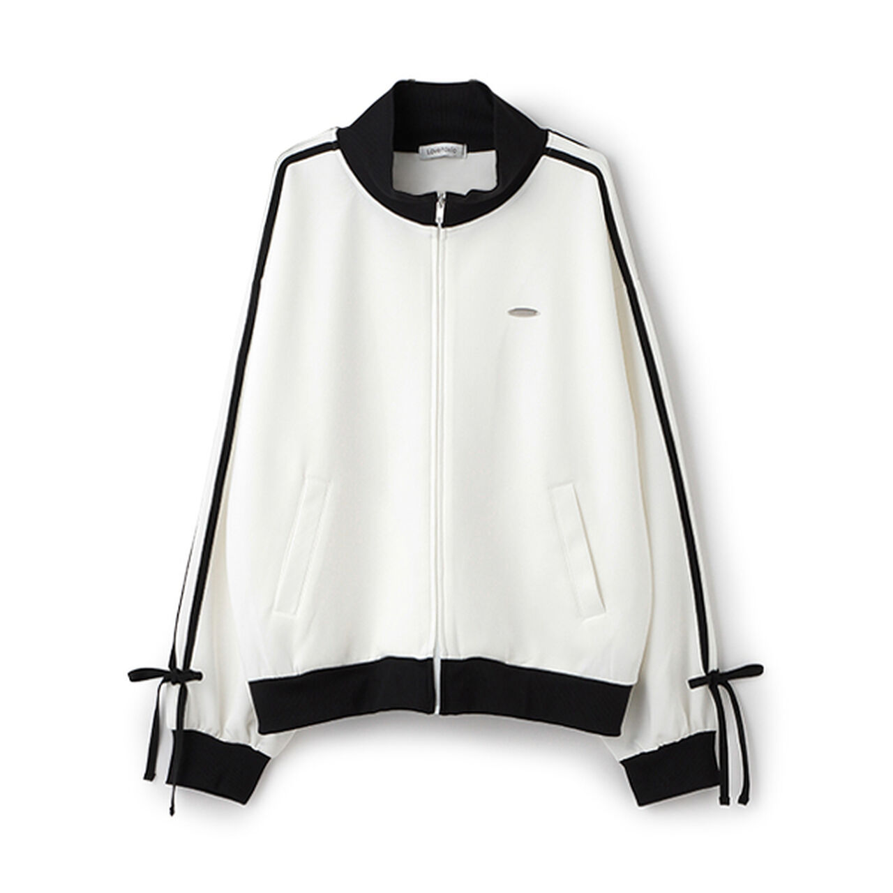 [Lovetoxic &times; PINK-latte Collaboration] Line Ribbon Track Jacket,Off white, large image number 1