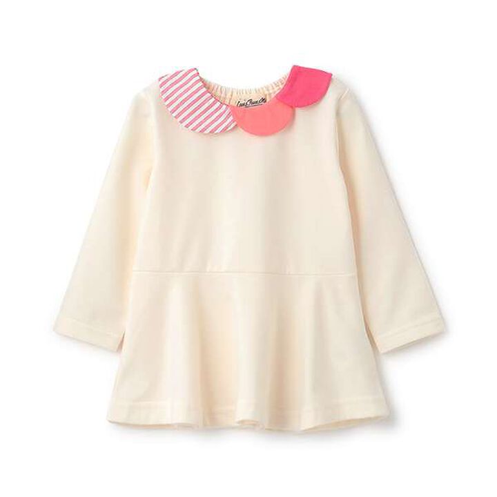 Colorful Collar Peplum Sweatshirt,, medium