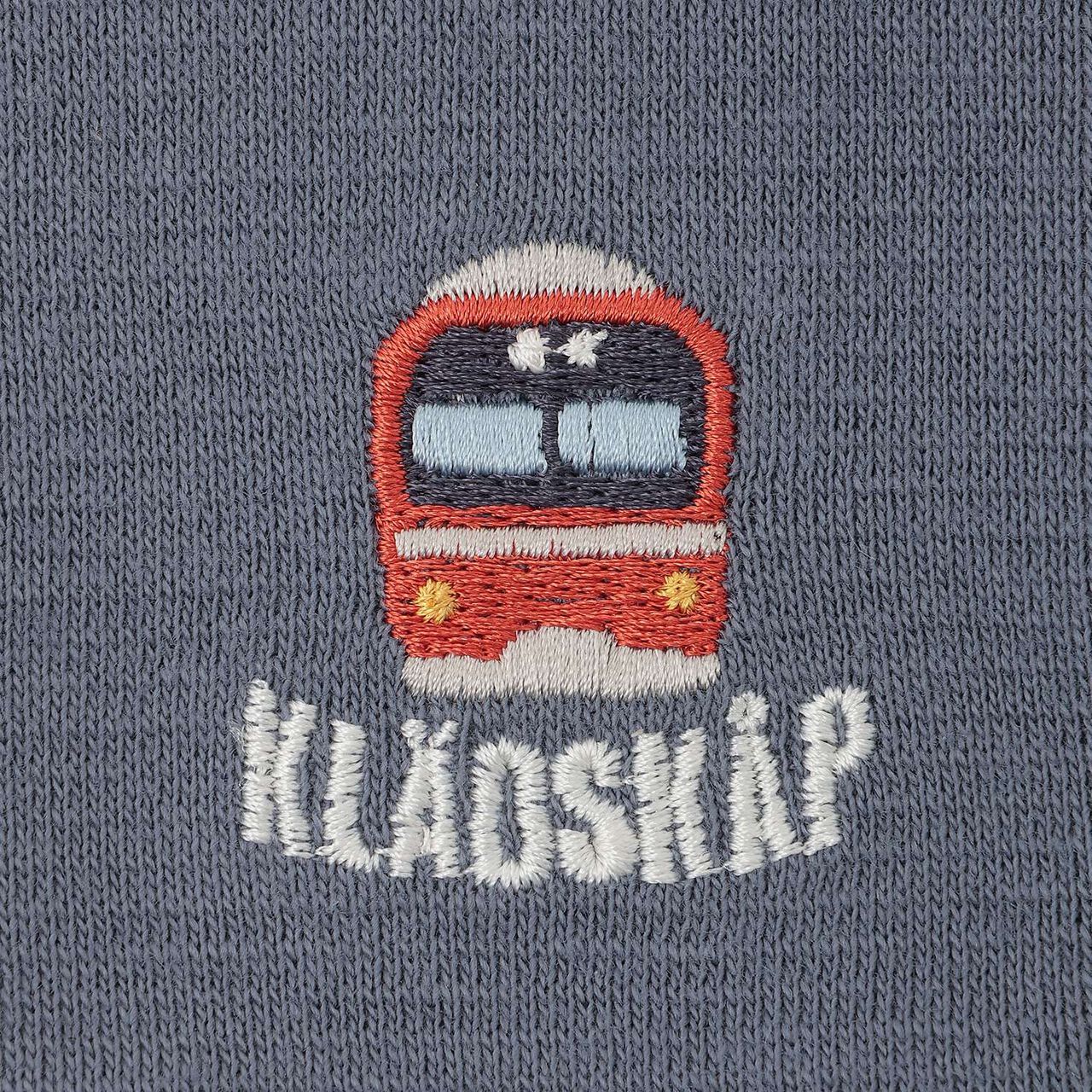 Car One-Point Embroidery 6/10 Length Leggings,Blue gray, large image number 4