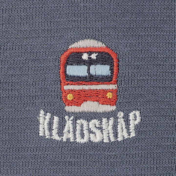 Car One-Point Embroidery 6/10 Length Leggings,Blue gray, medium image number 4