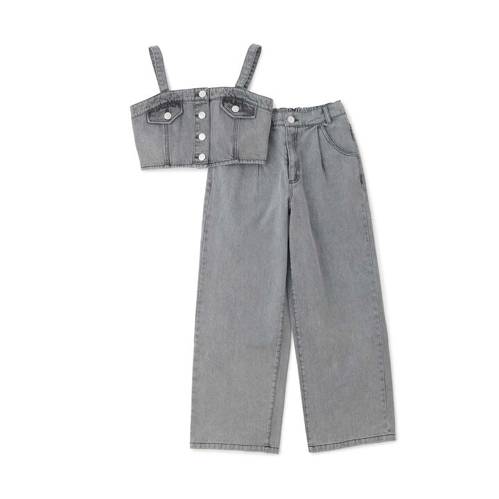 [LTXC] Denim Pants and Bustier Set,Black, medium image number 5