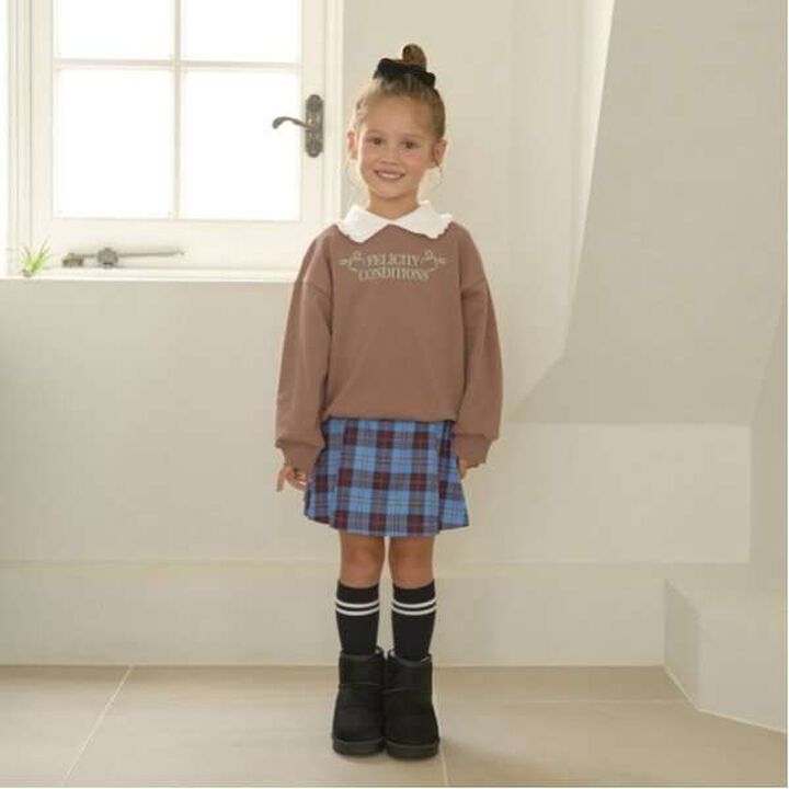 Pilling-Resistant Fuzzy Frill Collar Sweatshirt,Top gray, medium image number 5