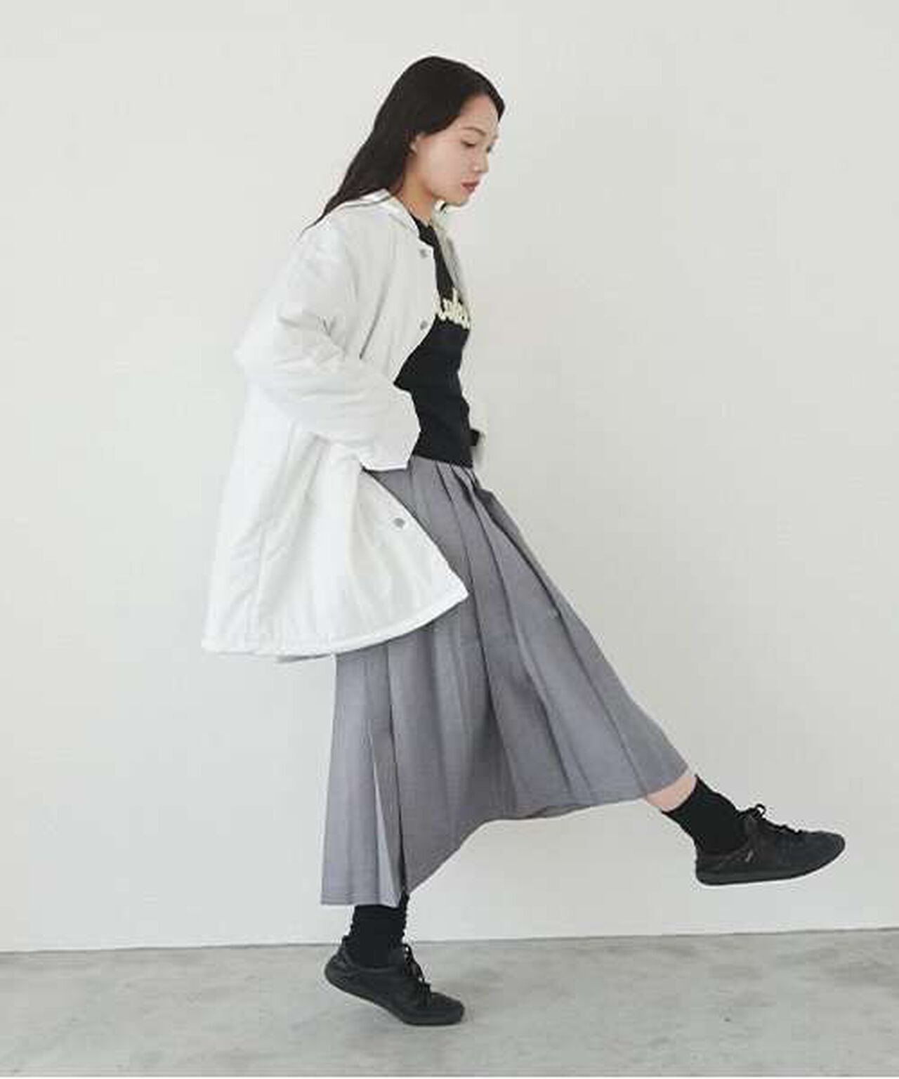 Padded A-Line Coat,Off white, large image number 8