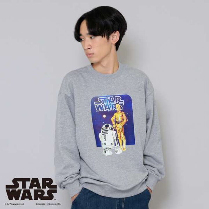 [STAR WARS] R2-D2 & C-3PO / Front Print Sweatshirt,Black, medium image number 9