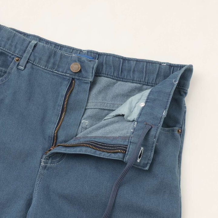 Wool Lined Stretch Denim Slim Pants,Light blue, medium image number 3