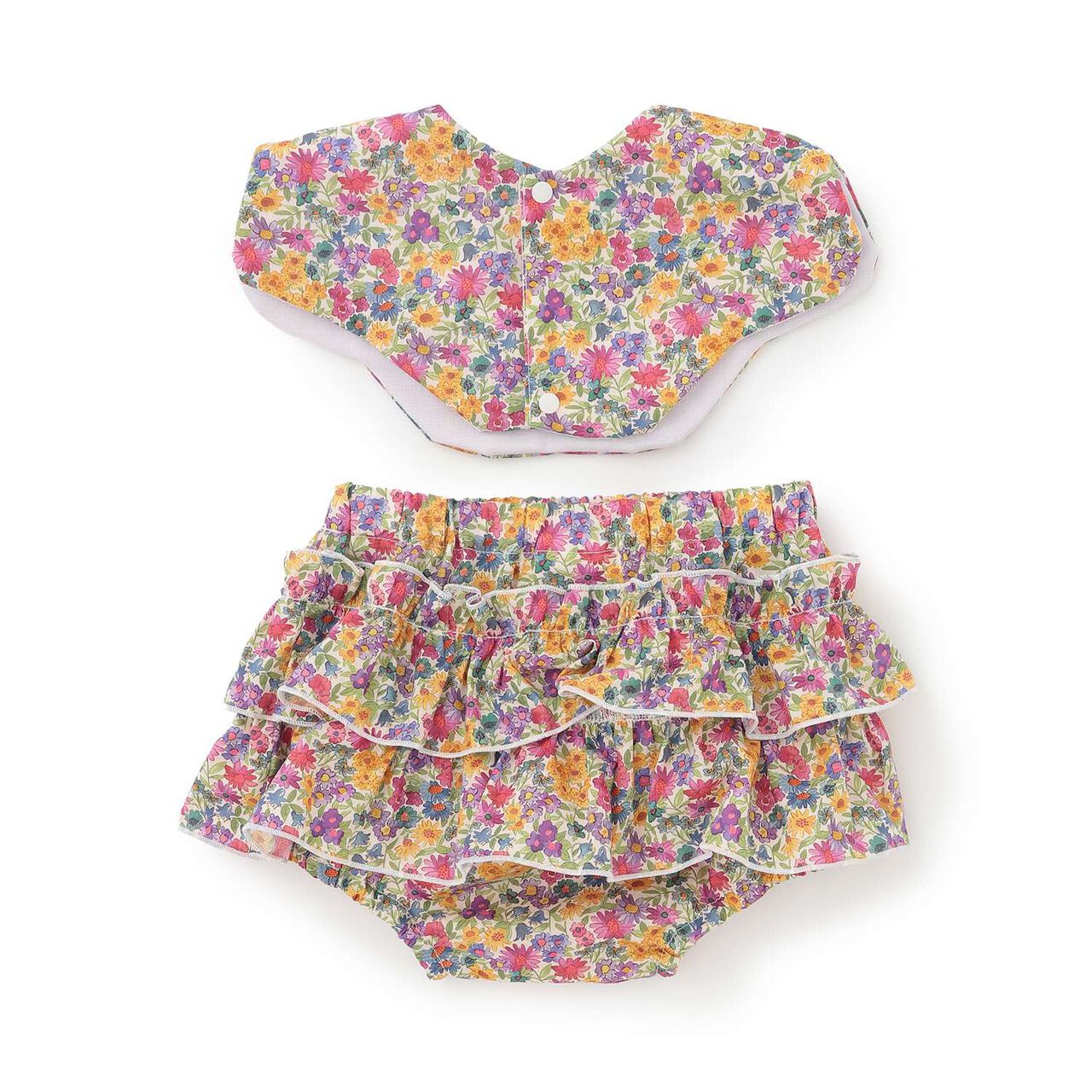 Sustainable Liberty Bib & Bloomer Set [Made in Japan],Red, large image number 1