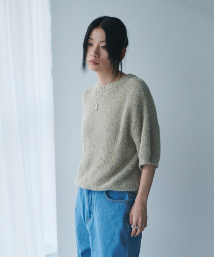 Lame Knit Cardigan,Multi color, medium image number 6