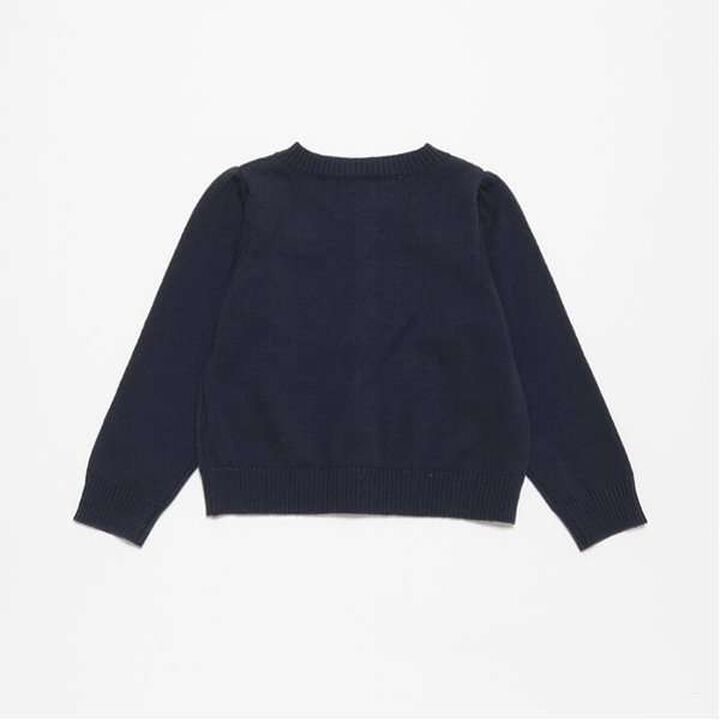 Ribbon Knit Cardigan,Sax blue, medium image number 4