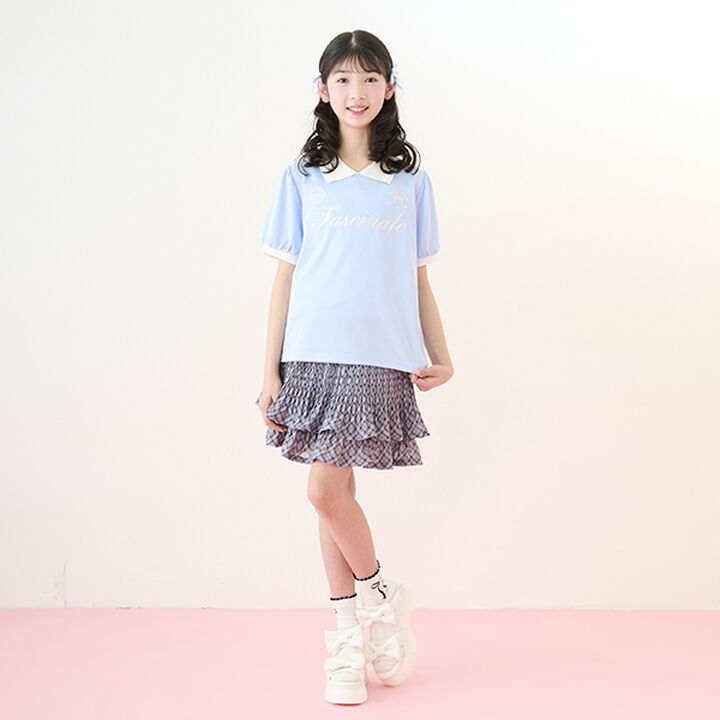 [UV Protection & Cool Touch] Collared Top,Sax blue, medium image number 4