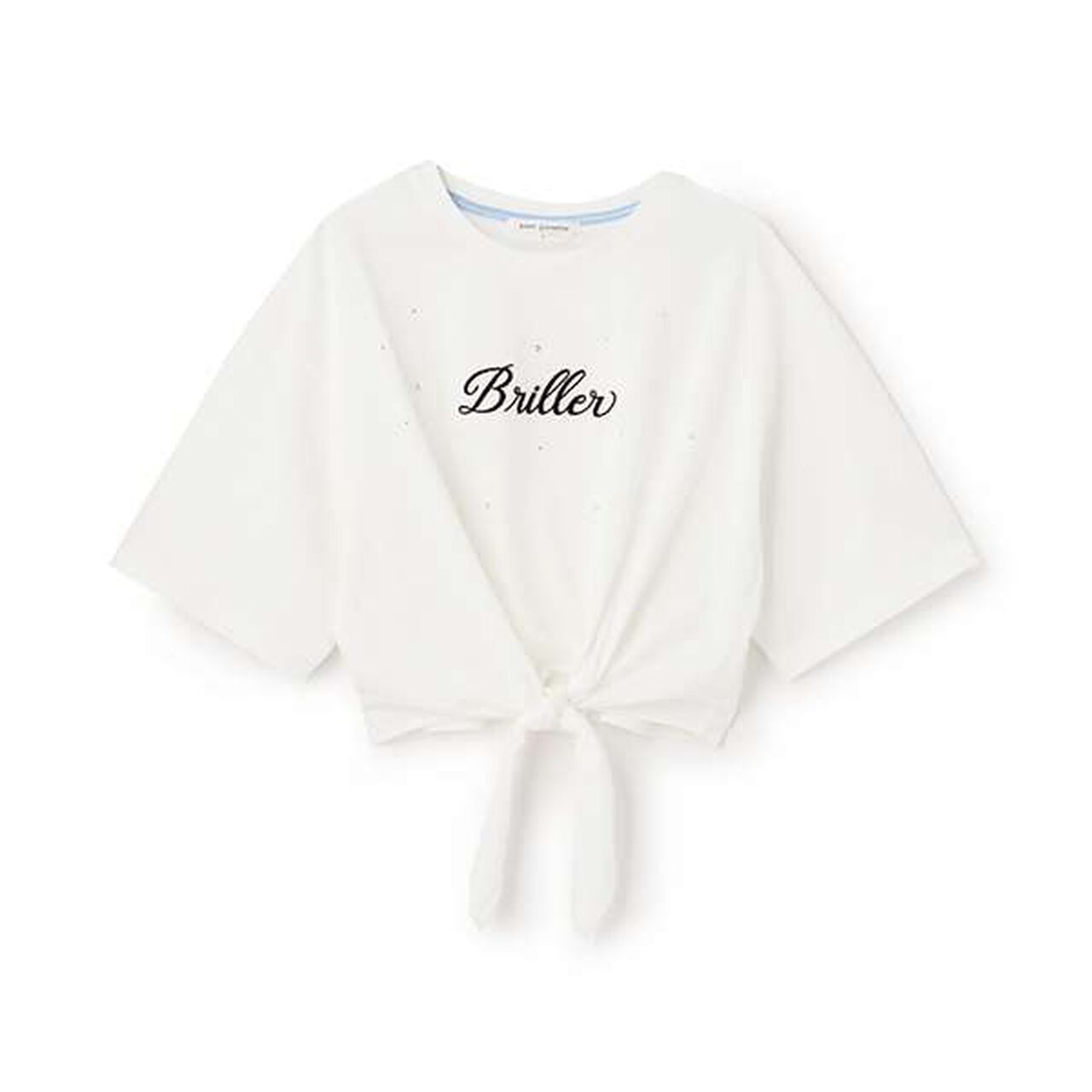 Front Tie Logo T-Shirt,White, large image number 0