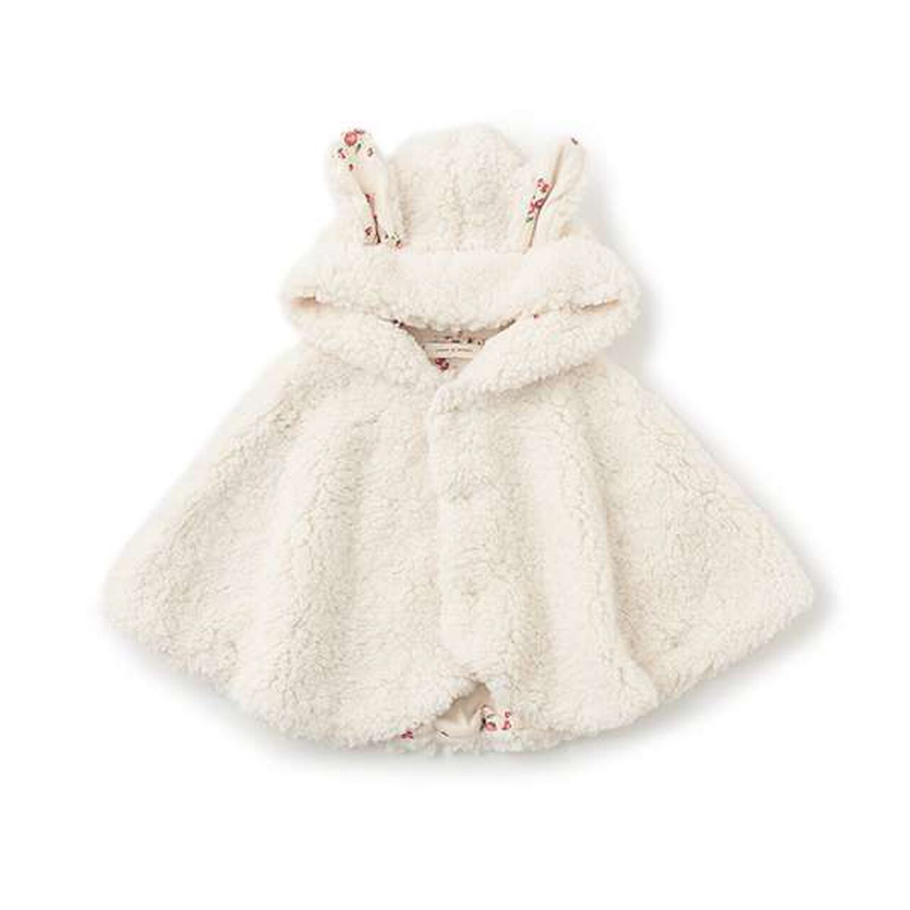 Fluffy Hooded Cape,Pearl white, large image number 0