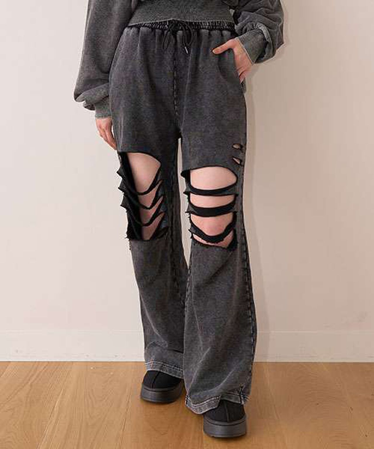 Damage Sweatpants,Charcoal gray, large image number 0