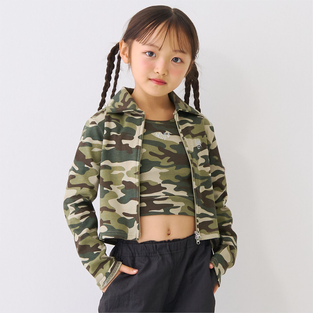 Double Zipper Ribbed Cardigan,Multi color, large image number 0