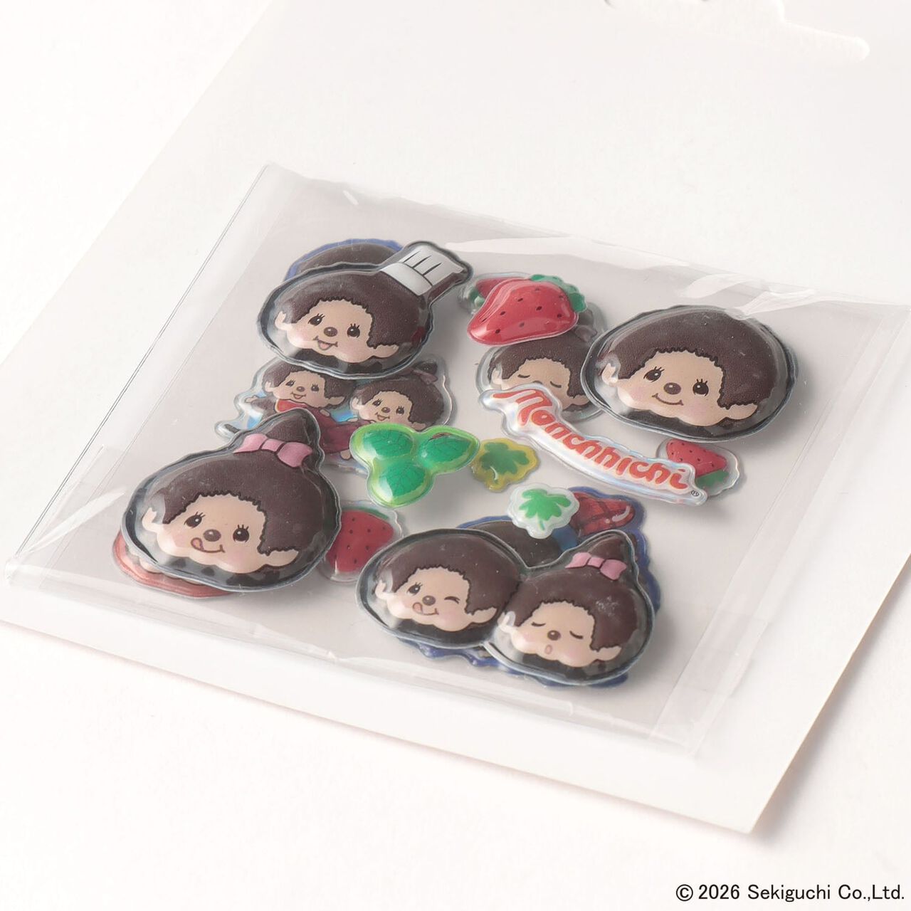 [Monchhichi] Puffy Stickers,Red, large image number 2