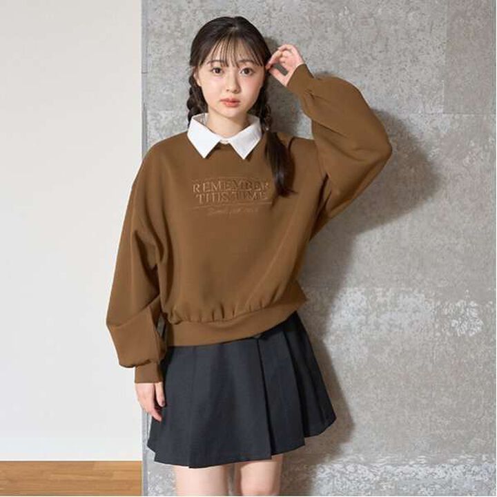 Collared Boxy Pullover,Mocha tea, medium image number 7