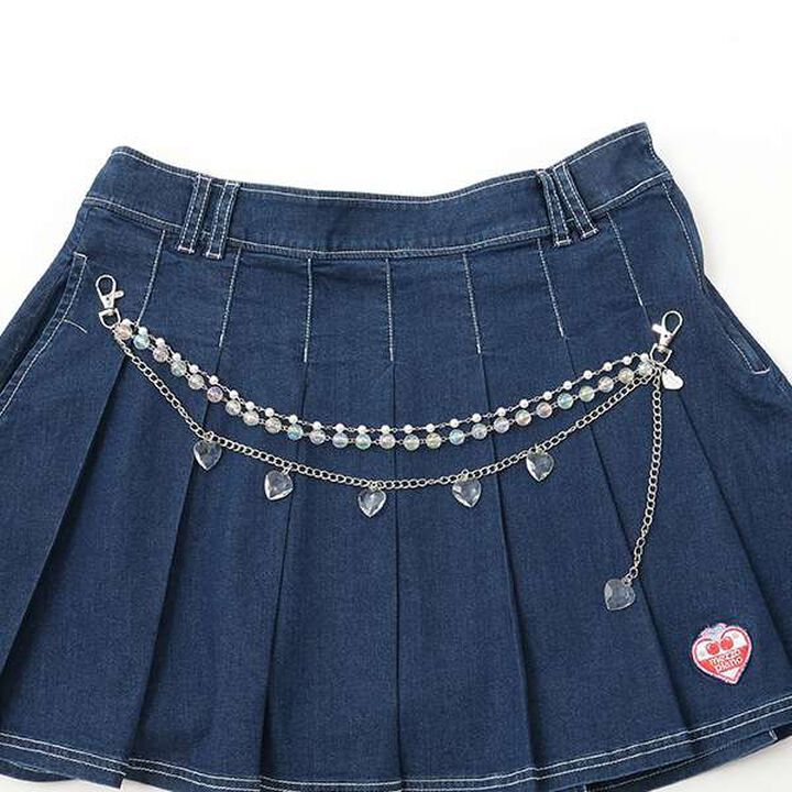 Reissue♪ Skirt & Pants Set with Wallet Chain,Navy, medium image number 4