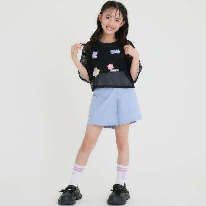[Cool Touch Inner Only] Patch Mesh Short-Sleeve T-Shirt & Tank Set,Black, medium image number 17