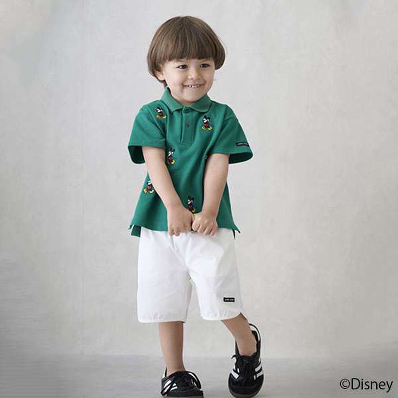 [Disney] Mickey/Embroidered Short-Sleeve Polo,Green, large image number 3