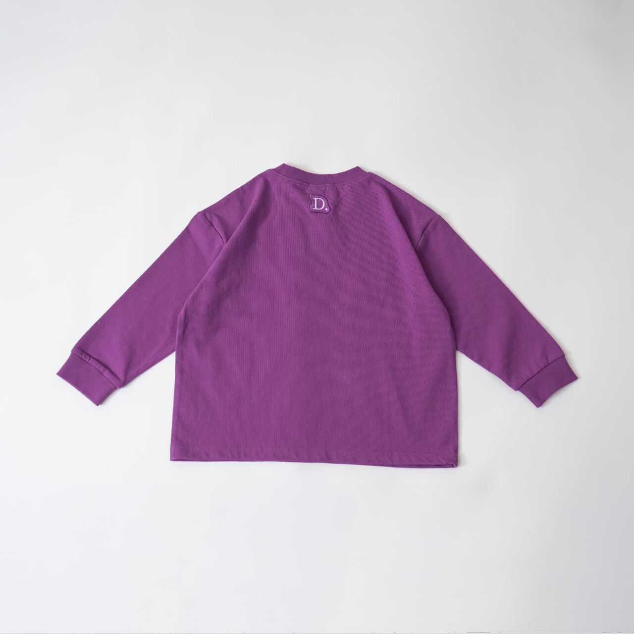 [USA Cotton] Chain Stitch Logo Wide Long Sleeve T-Shirt,Black, large image number 11