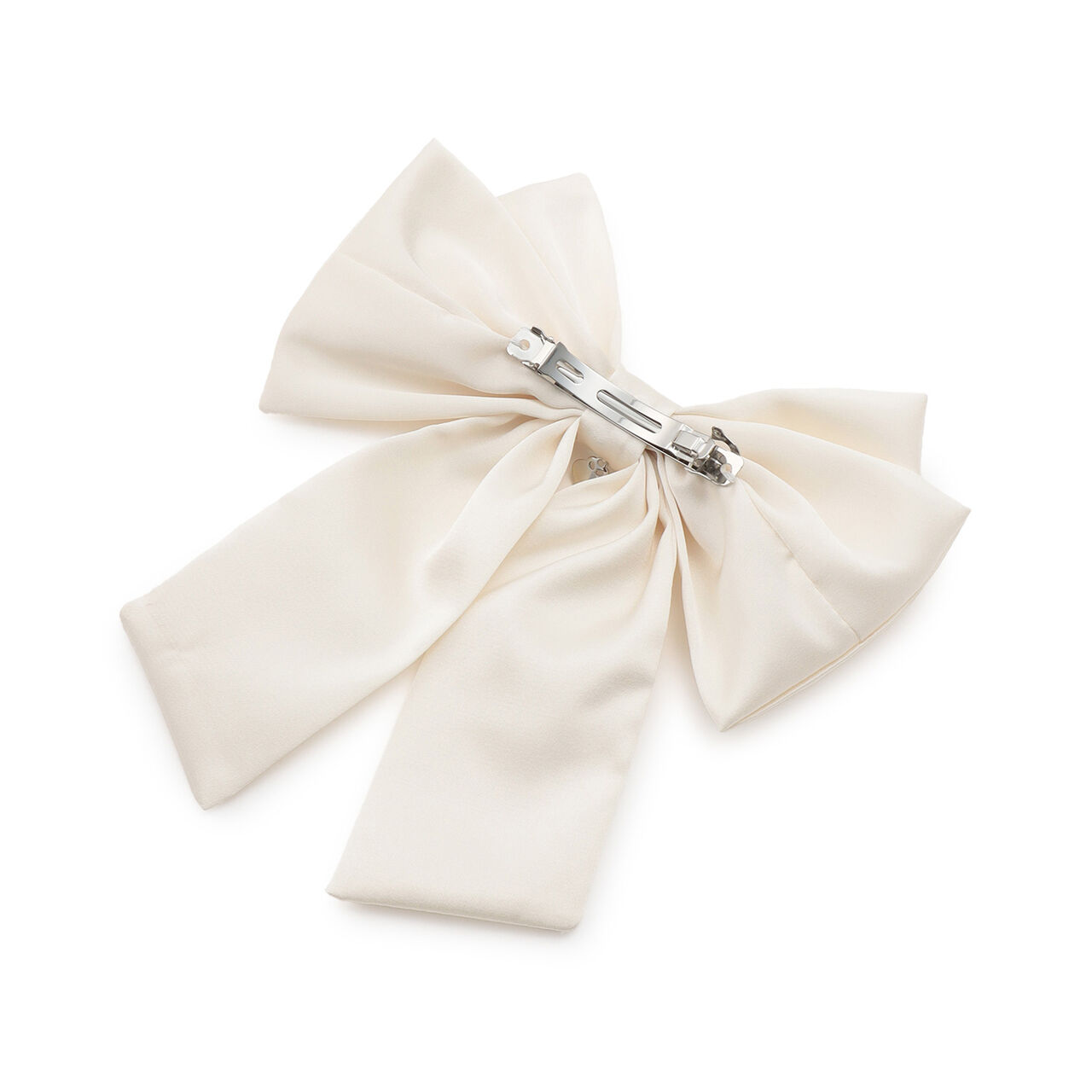 Big Ribbon Barrette♪,Ivory, large image number 1