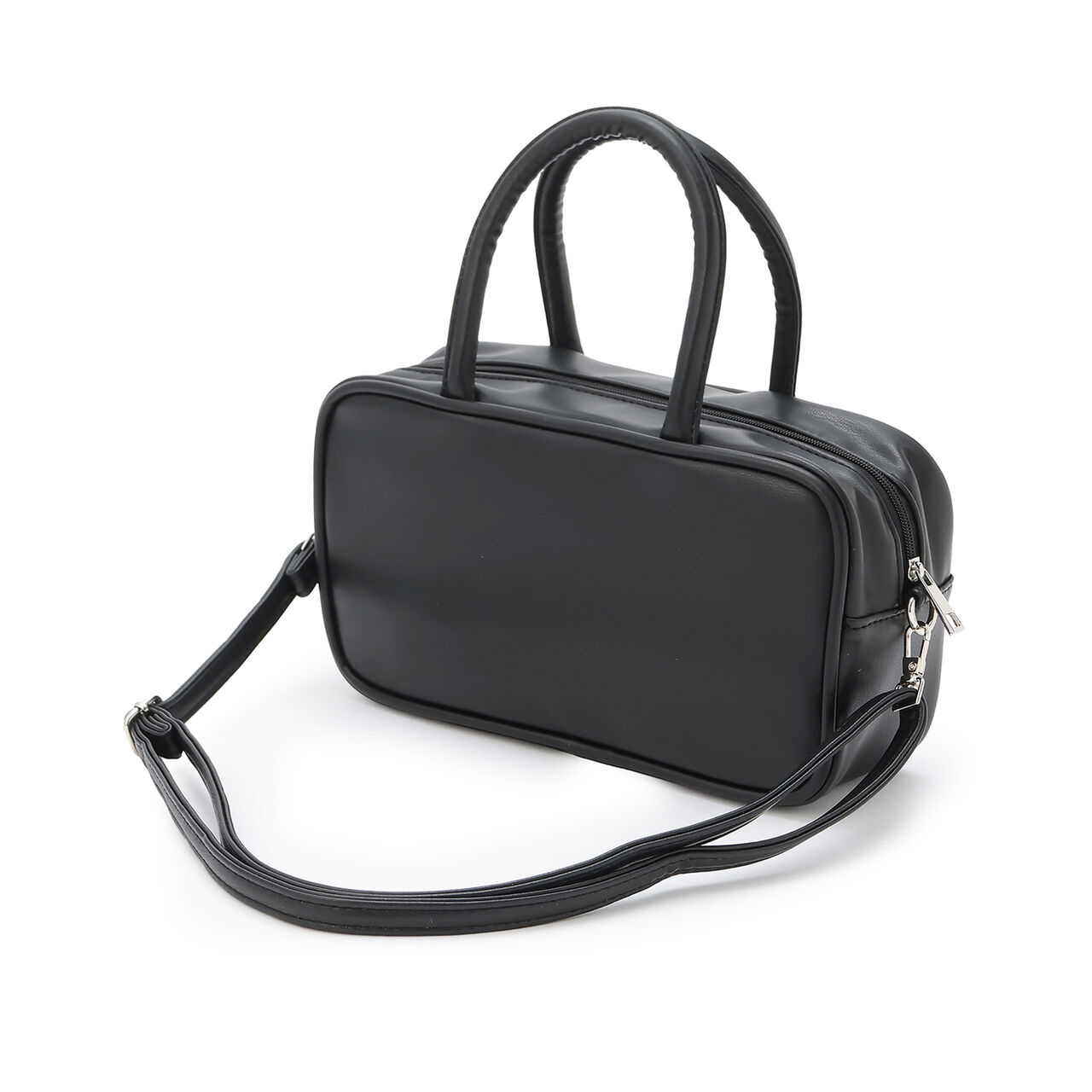 Link Leather-Look Boston Bag,Off white, large image number 1