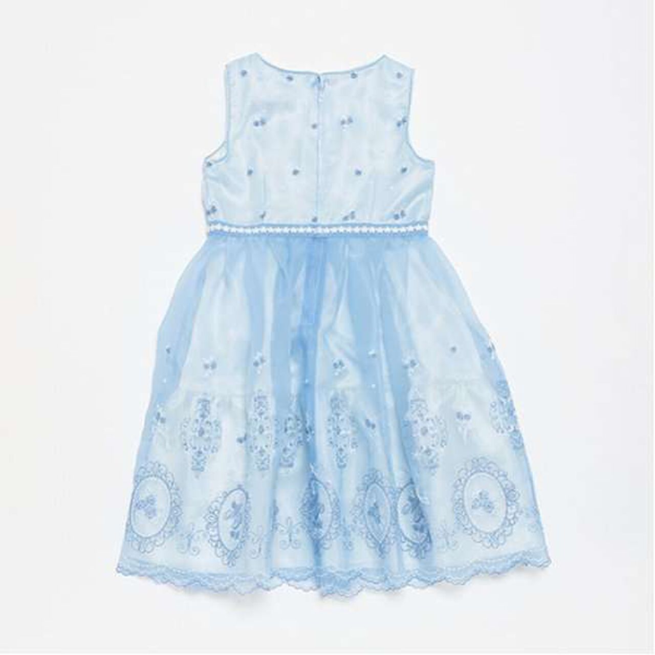 Rose Embroidery Organza One-Piece Dress,Black, large image number 14