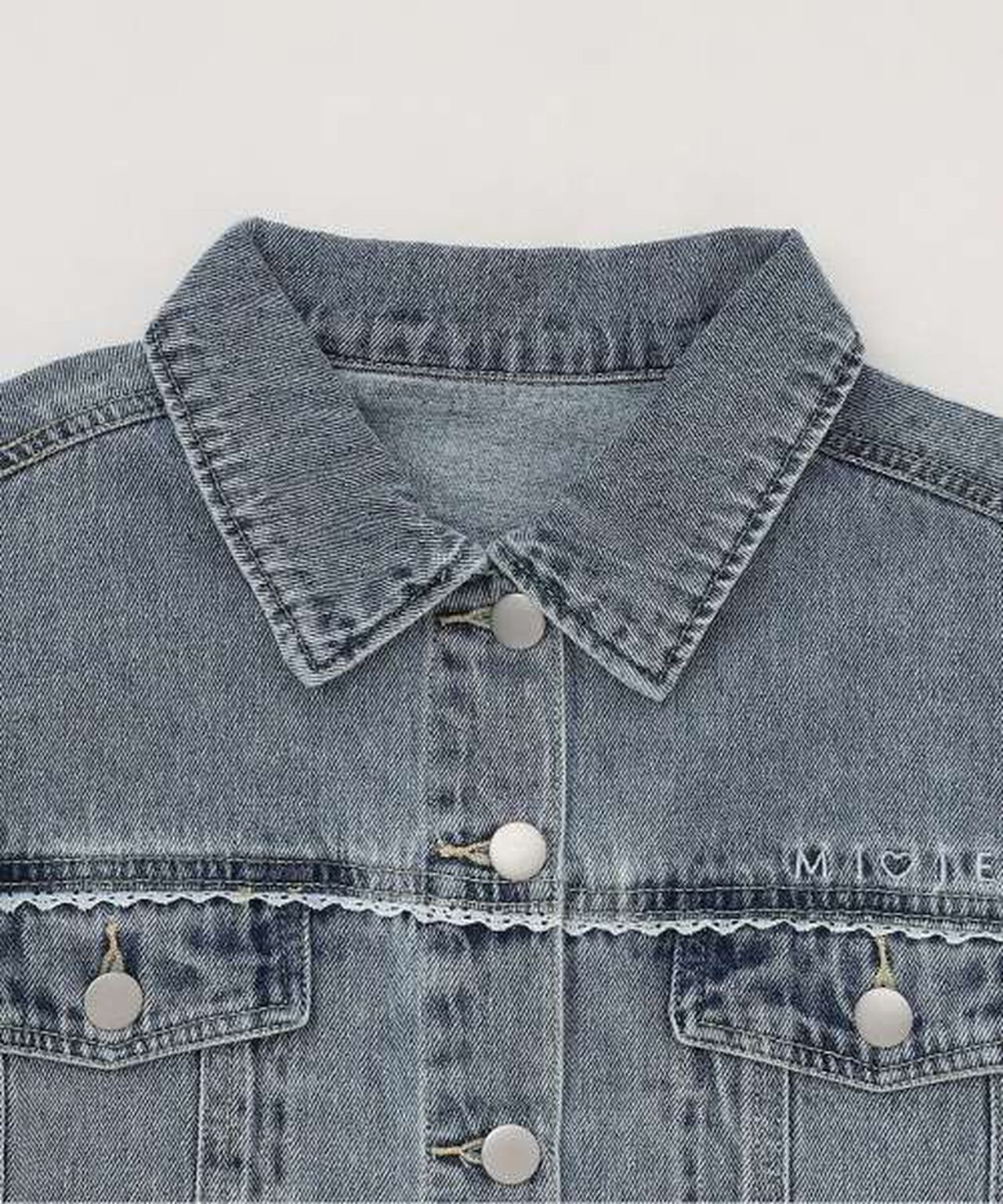 Motif Logo Denim Jacket,Deep blue, large image number 2