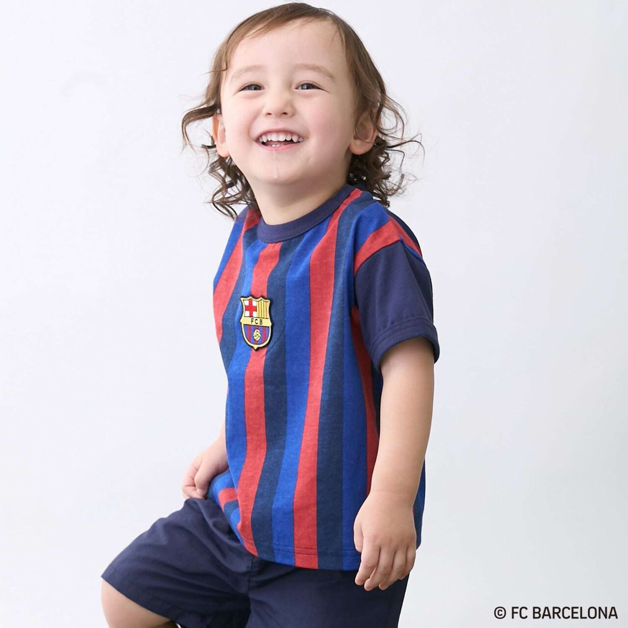 [FC BARCELONA] 接觸涼感布章T恤,深棕色, large image number 6