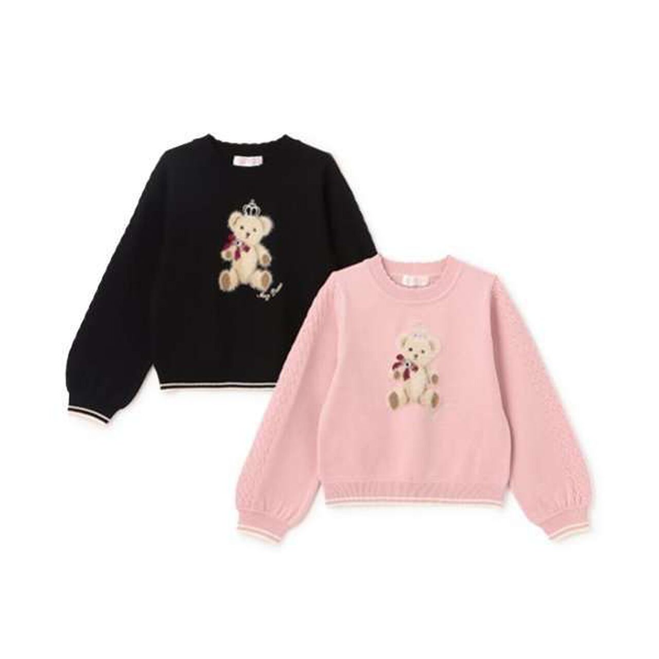 Teddy Bear Knit Pullover,Black, large image number 13