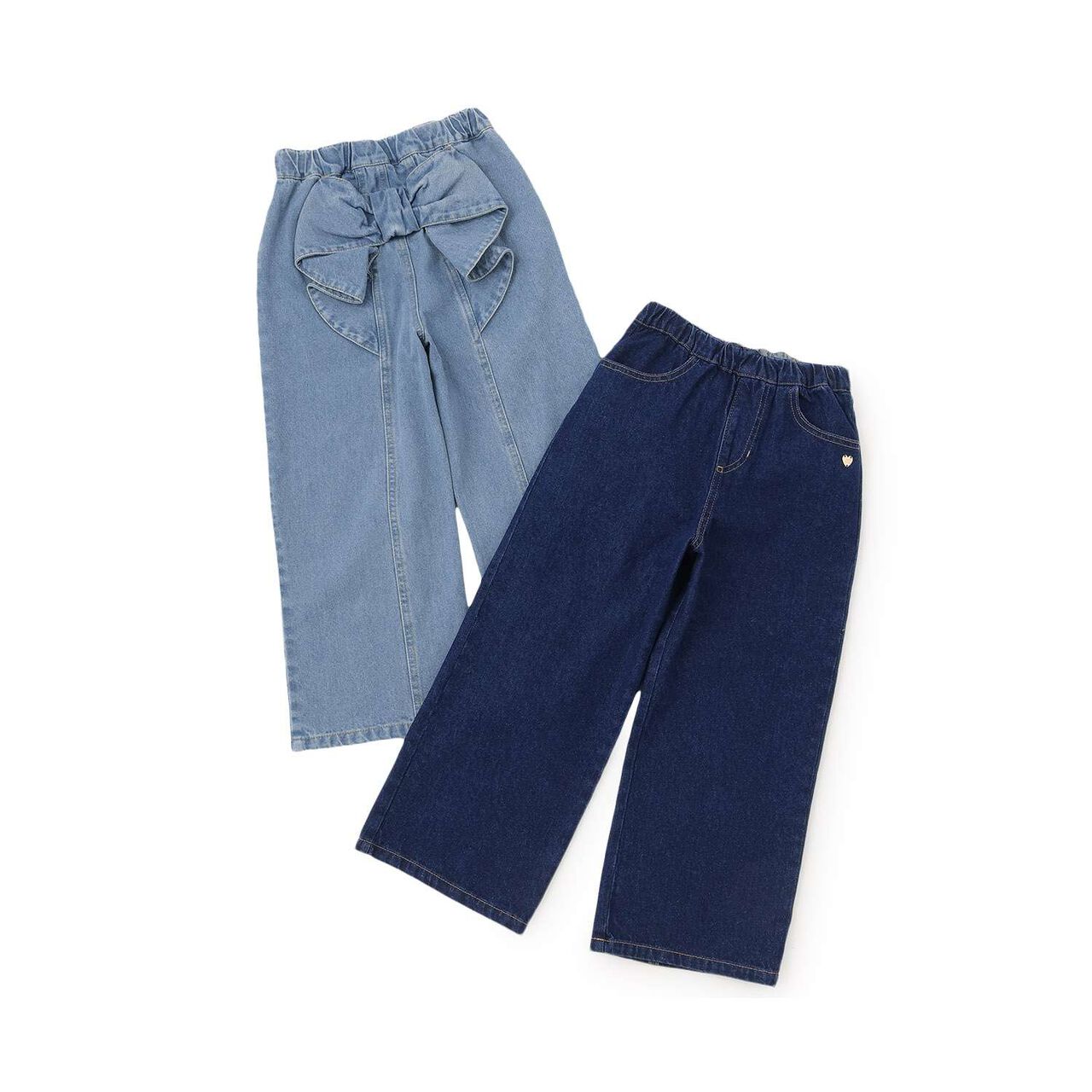 [Recommended for School] Back Ribbon Wide Pants for Girls [Kids' Clothing],Sax blue, large image number 9