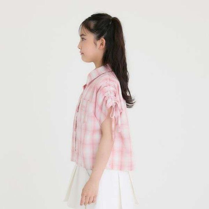 [3WAY] Checkered Shirt with Sleeve Drawstring + Tank Top Set,Black, medium image number 23
