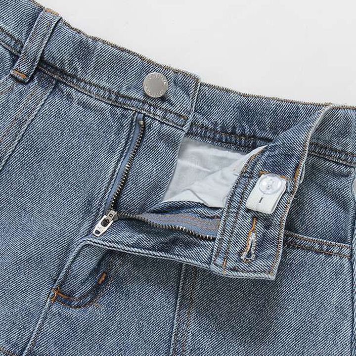 LTXC - Denim Box Pleat Skirt with Inner Shorts,Blue, medium image number 11