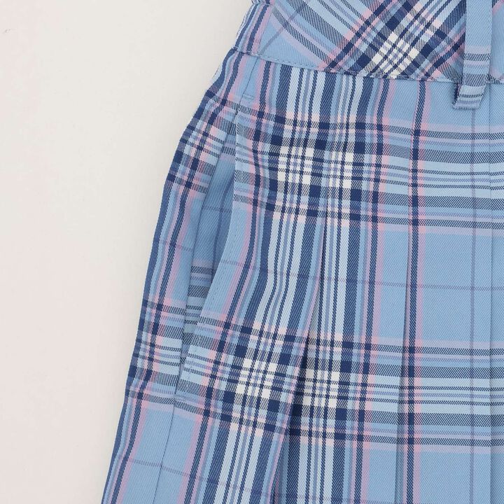 Lame Pleated Skirt with Belt,Sax blue, medium image number 6