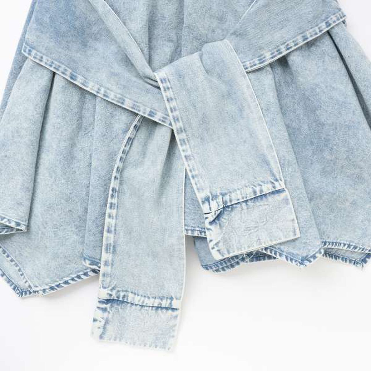[LTXC] Waist Wrap Denim Culottes,Blue, large image number 9