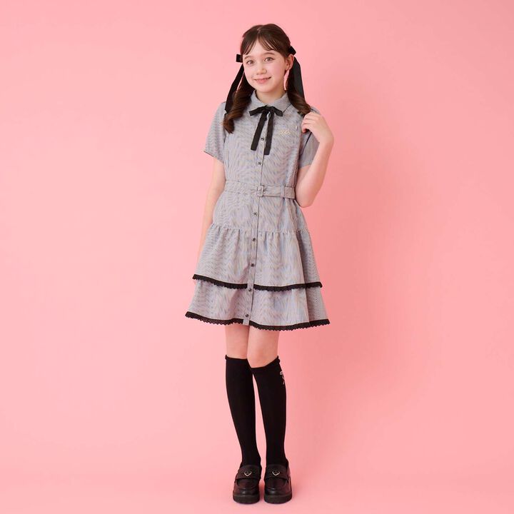 Ribbon & Logo Knee-High Socks,Silver gray, medium image number 15